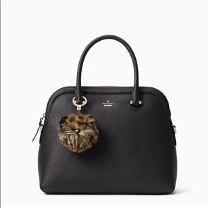 Kate spade cheetah pouf keychain